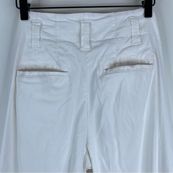 Maeve Naomi Wide Leg Flare Pants Anthropologie White Boho Minimalist Preppy 70s - Picture 8 of 12